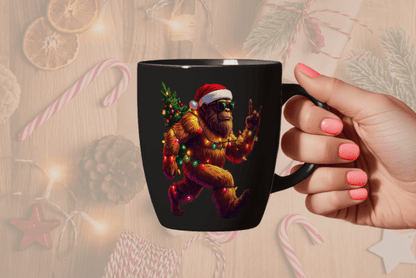 Lustige Weihnachts-Bigfoot- und Weihnachtsmannmützen-PNG