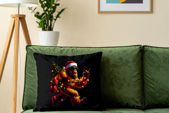 Lustige Weihnachts-Bigfoot- und Weihnachtsmannmützen-PNG