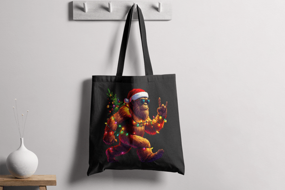 Lustige Weihnachts-Bigfoot- und Weihnachtsmannmützen-PNG